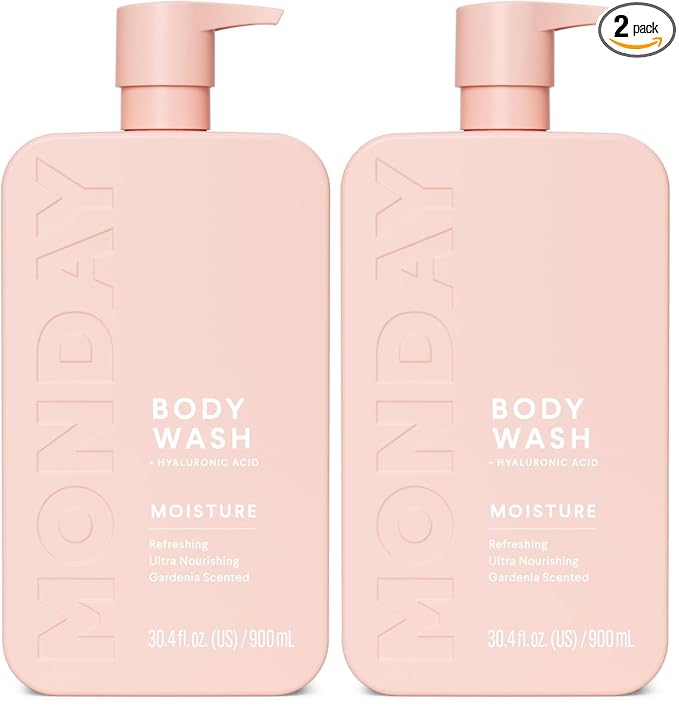 MONDAY HAIRCARE MOISTURE Body Wash in Fresh Gardenia with Hyaluronic Acid & Shea Butter for All Skin Types, 900 mL (Pack of 2)