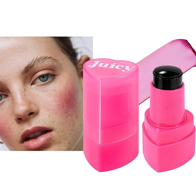 Multi-Use Cooling Water Jelly Blush, Juicy Love Blush, 3-In-1 Cheek Tint & Eyeshadow & Lip Tinted, Long-Lasting Moisture Creates A Moist Watercolor Effect-1,000+ Swipes Per Stick (#02)