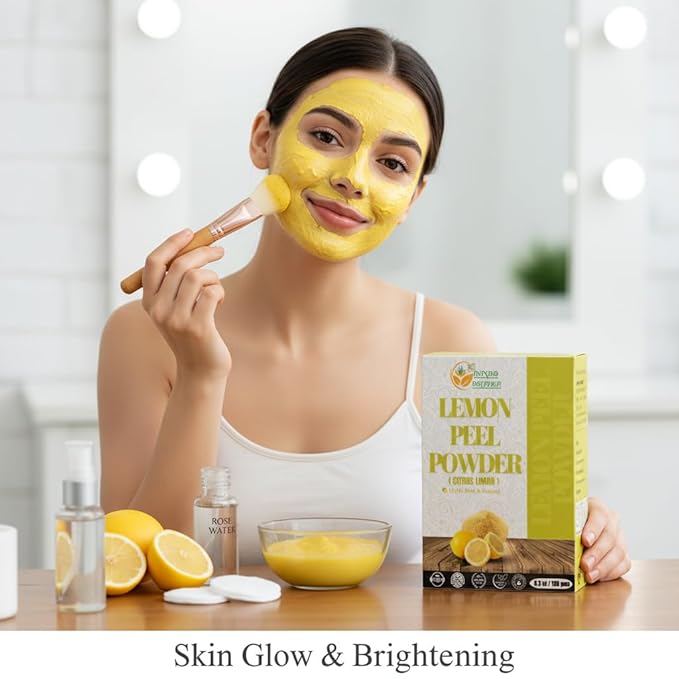 Herbs Botanica Lemon Peel Powder 100% Pure & Natural Lemon for Skin Care, Face Masks DIY Beauty Finely Ground Citrus Powder for Skincare & More 5.3 oz