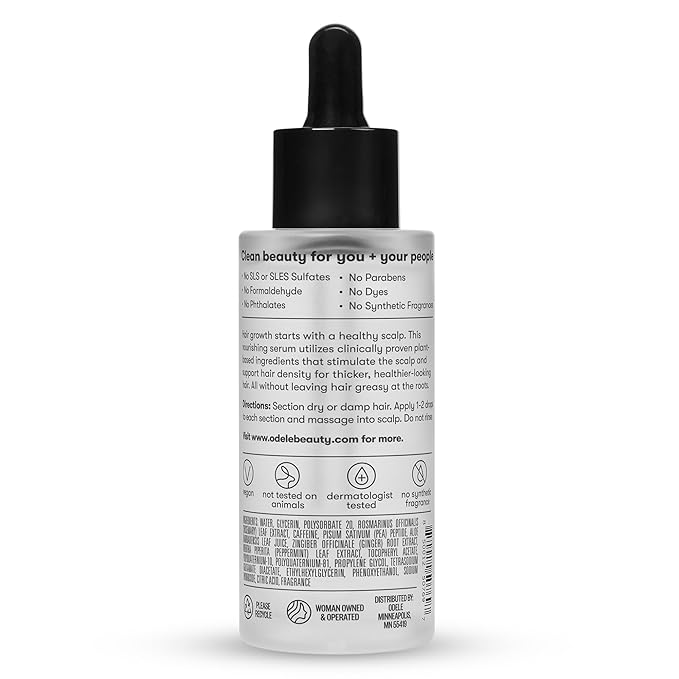 Odele Rejuvenating Scalp Serum with Rosemary and Vitamin E to Support Hair Density and a Balanced Scalp, for all Hair Types, 2 Fl Oz