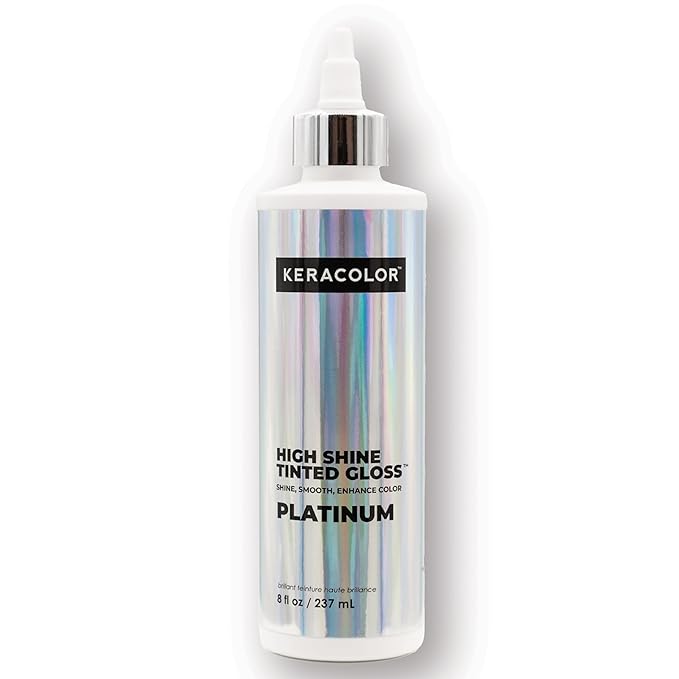 Keracolor High Shine Tinted Hair Gloss, In-Shower Hair Glaze, Sheer Color-Enhancing Glossing Treatment, Platinum, 8 Fl Oz