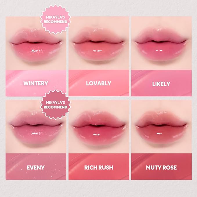 TIRTIR [*Mini Size Waterism Tinted Lip Gloss #13 Likely, 0.06 Fl Oz – Kiss Ready Lipgloss, 12H Long Lasting Non Sticky Natural Tinted Glow Korean Multiuse Cheek and Lip Tint for Women gift