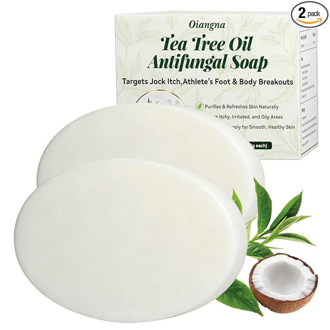 Antifungal Soap, Tea Tree Antifungal Soap Bar for Back Acne, Athlete's Foot, Tinea, Ringworm, Jock Itch, Face & Body Wash Soothing Care for Men And Women, Relief of Itchy