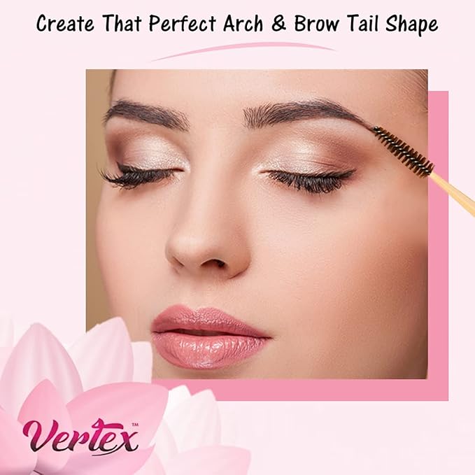 Vertex Eyebrow Brush Spoolie Comb - For Eyebrows Blending Brow Pomade | Small Angled Eyelash Brush For Longer Lashes