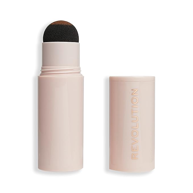 Revolution, Brow Powder Stamp & Stencil Kit, Brow Shaping Tool, Ash Brown, Includes Brow Stencils