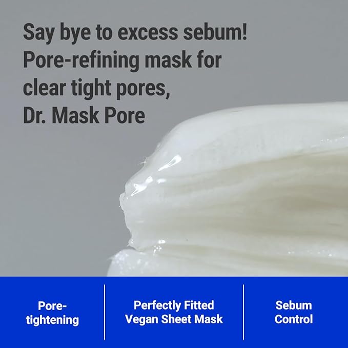 ROVECTIN Dr. Mask Pore Tightening Sheet Mask | Pore Refining & Smoothing Face Mask – Minimizes the Look of Pores, Controls Excess Oil & Improves Skin Texture with Niacinamide