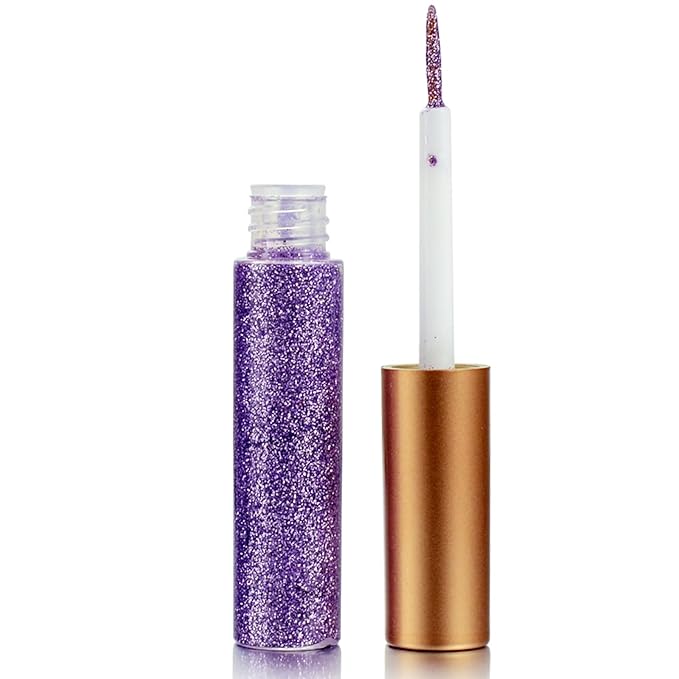 Liquid Glitter-Eyeliner, Shimmer-Water-proof Eye-Glitter Makeup Colorful Eye Liner Liquid Eyeliner (Purple)