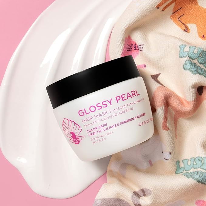 Luseta Glossy Pearl Hair Mask 16.9oz, Smoothing and Hydrating Hair Treatment Deep Conditioner for Damaged and Frizzy Hair,Reduces Frizz & Add Shine, Sulfate Free