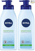 NIVEA Breathable Nourishing Body Lotion Fresh Fusion,Body Lotion for Dry Skin,13.5 Fl Oz Pump Bottle,(Pack of 2)