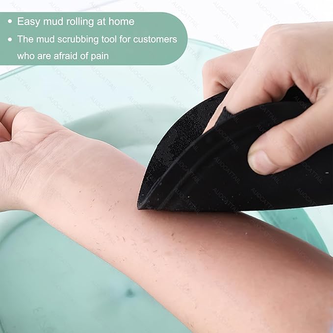 AUOCATTAIL 2 Pcs Black Round Exfoliating Washcloth Body Scrubber Back Exfoliating Wash Cloths Dead Skin Remover Cleaning Pores Reusable Exfoliating Mud Rubbing Artifact for Women Men