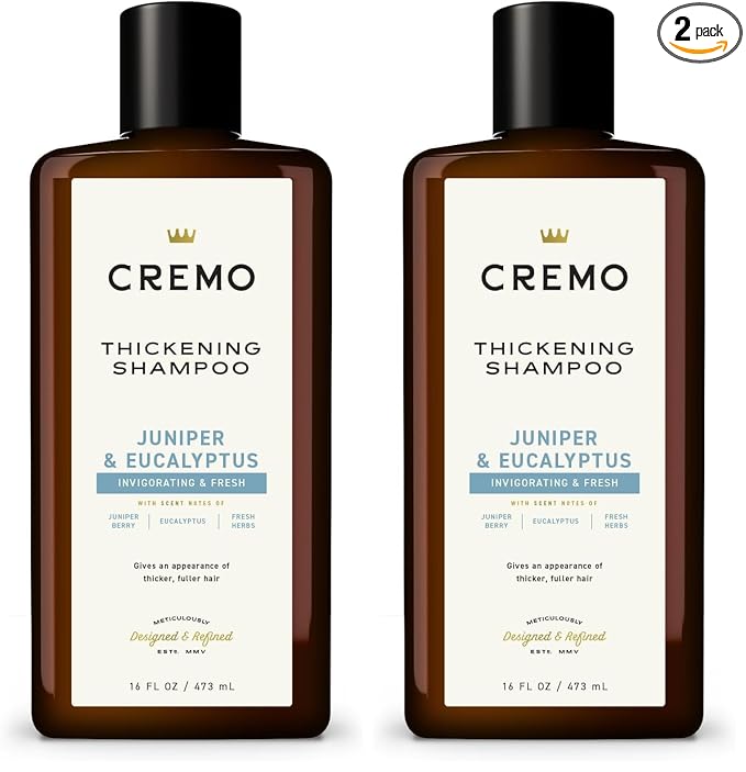 Cremo Juniper & Eucalyptus Barber Grade Thickening Shampoo,16 Fl Oz,(Pack of 2)
