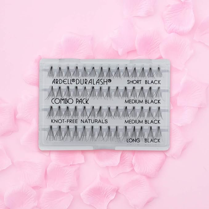 Ardell Individual False Eye Lashes - Combo, Black, Natural Look DIY Lash Clusters, Easy Application for Eyelash Extension Effect, 4 Pack