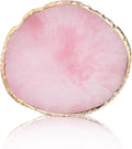 Ouligay Resin Nail Art Palette Makeup Mixing Palette Gold Edge Nail Art Tool Gel Design Nail Art Makeup Mixing Tray DIY (Pink)