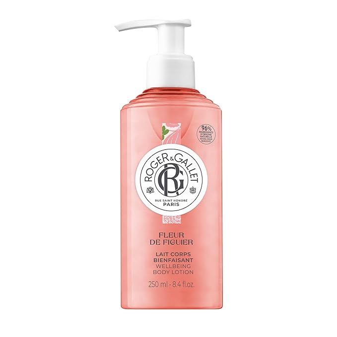 ROGER & GALLET Wellbeing Body Lotion – Lightweight Hydrating Body Moisturizer with Shea Butter & Natural Orange Blossom Extract – Fast Absorbing, Non-Greasy Daily Lotion (Fleur de Figuier | 8.4 oz)