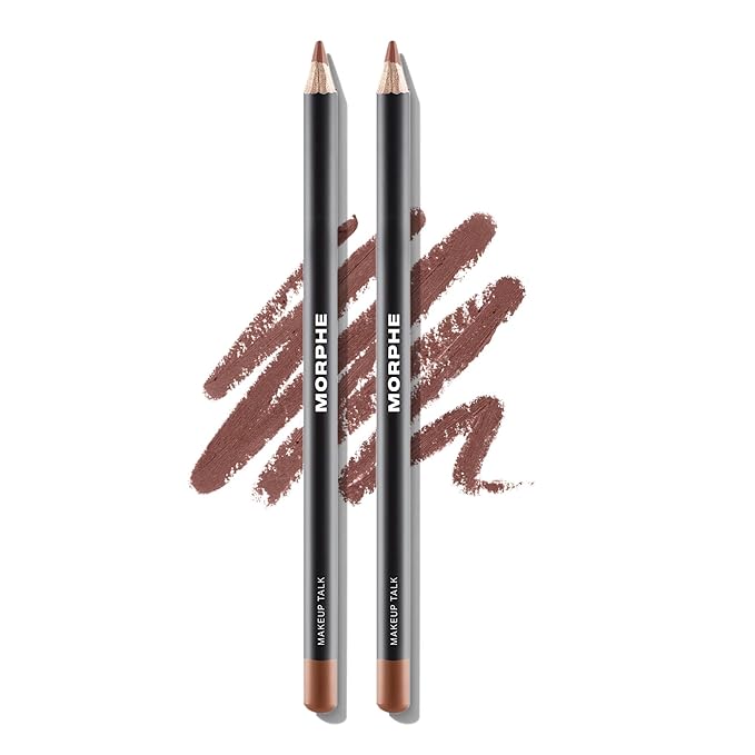 Morphe Color Pencil Bundle - Cream Lip Liner Pencil with a Zero-Tugging Formula - Effortlessly Lines, Defines & Shapes Lips - Makeup Talk (2 Count)