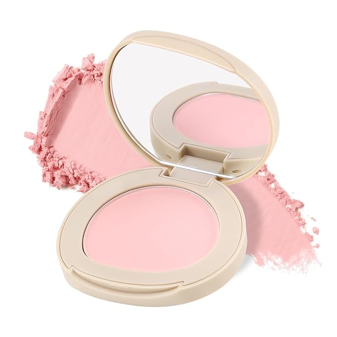 Boobeen Loose Powder Blush Air Cushion Blush, Natural Blusher for Cheeks, Highly Pigmented Blush Makeup Easy to Blend Makeup Blushin, All Day Wear (A-001, 0.35 Ounce (Pack of 1))