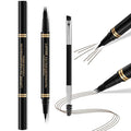 Eyebrow Pen,2-in-1 Waterproof Eyebrow Pencil with 4 Tip Microblading Brow Pen and Ultra-Precise Brow Pencil,with Dual-ended Eyebrow Brush,Eyebrow Makeup for Natural Looking - Dark Brunette