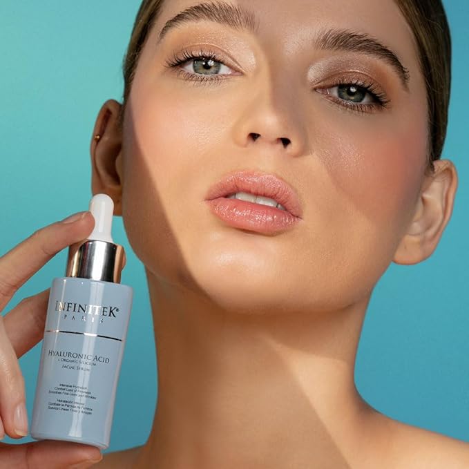 Infinitek Paris Hyaluronic Acid Serum with Organic Silicon | Deep Hydration & Firming Face Serum for Anti-Aging, Smoothing Fine Lines & Wrinkles | Facial Skincare | 1 fl oz / 30 ml