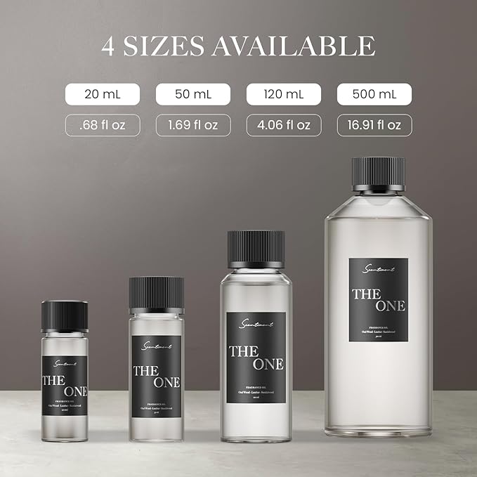 Scentiment The One Diffuser Oil – Smoky Leather & Sandalwood – Warm, Spiced Luxury Hotel Scent – Cardamom, Lemon & Cinnamon Fragrance Oil – 4.06 fl oz (120 mL)