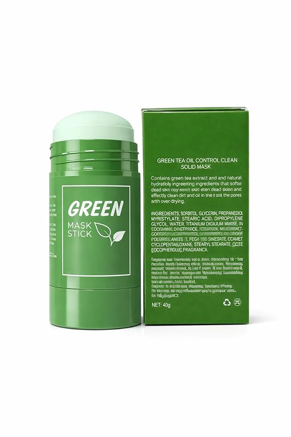 Green Tea Mask Stick for Face, Blackhead Remover Clay Mask, Deep Pore Cleansing Stick, Oil Control Acne Treatment, Moisturizing Detox Face Mask, Pore Minimizing Skincare for Women and Men