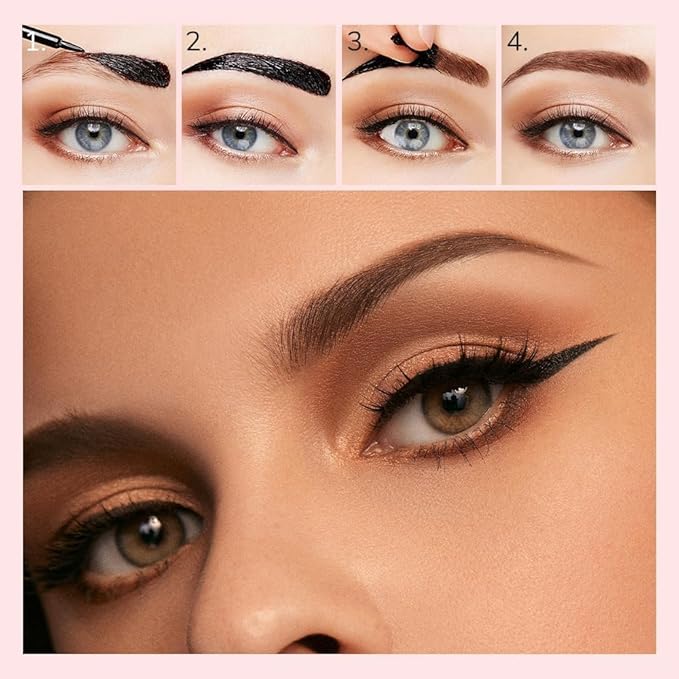Easy Peel-Off Eyebrow Gel, 2025 New Tattoo Eyebrow Gel Easy Peel Off for Women, Upgrade Eyebrow Tattoo Peel Off, Transfer-proof Eyebrow Gels Waterproof for All Skin Types (Light Brown)