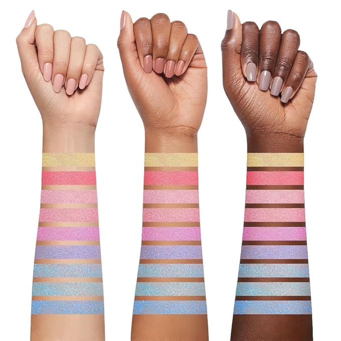 9-Color Shimmer Eyeshadow Palette – Highly Pigmented Glitter Pink Blue Purple Eye Makeup, Long-Lasting Waterproof Sparkly Eye Shadow, Blendable Metallic Shadows for Party, Festival & Daily Looks(03#)