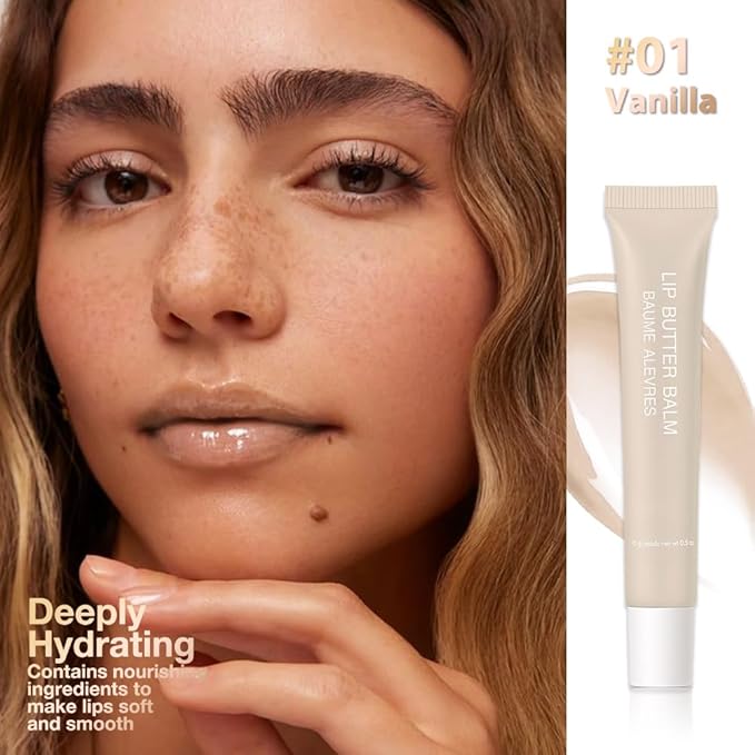 FeiCuiYun Summer Lip Butter Lip Balm, Ultra-Hydrating Natural Vegan Lip Balm, Sheer-Tinted Shine & Hydration, Soothes & Softens Dry Lips Skincare, Bálsamo labial hidratante #1 Vanilla
