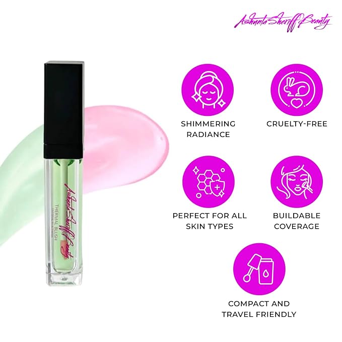 Thermal Blush Oil Serum - pH Reactive Liquid Cheek & Lip Stain - Natural & Clean Makeup for Every Skin Tone - Long Lasting for All-Day Wear - Vegan & Cruelty-Free