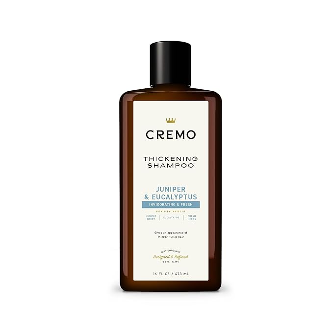 Cremo Juniper & Eucalyptus Barber Grade Thickening Shampoo, 16 Fl Oz