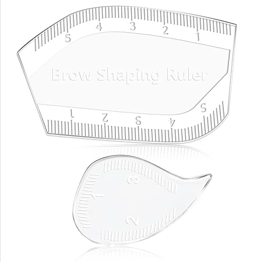 2 Pcs Brow Mapping Ruler, Arch Eyebrow Eyeline Ruler, Fast Drawing Design Brow Easy Tool - Eyebrow Stencils for Microblading Permanent Makeup, Arch Mapping Tool for Women