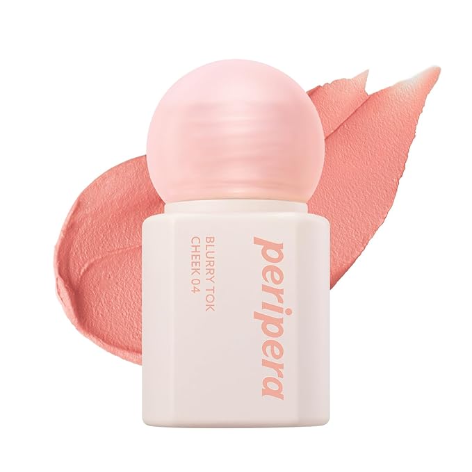 Peripera Blurry Tok Cheek Liquid Blush | Matte Blurring Finish, Lightweight & Buildable Cream Texture, Soft Cozy Shades, Long-Lasting Korean Blush (04 GUAVA BLENDED)