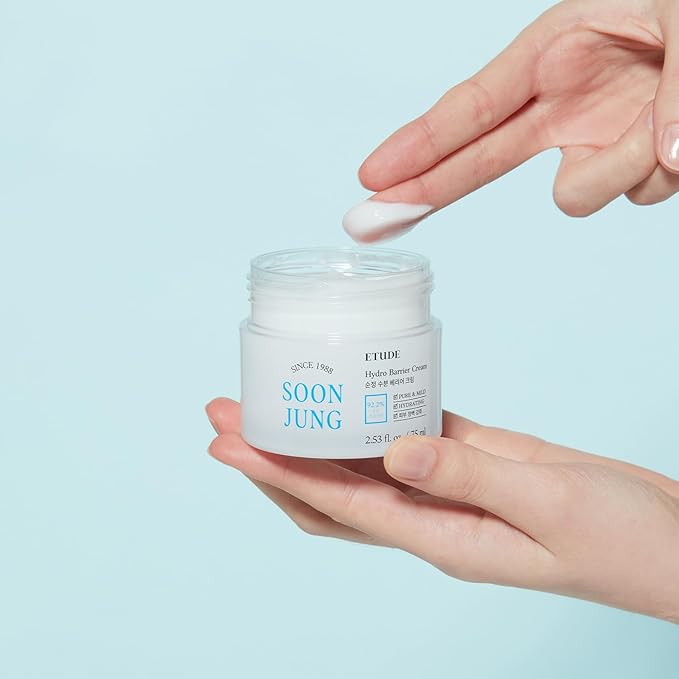 ETUDE SoonJung Hydro Barrier Cream, Face Moisturizer for Sensitive Skin, 92.2% Hydrating Ingredients, Low pH Level 5.5, Dermatologically Tested, Panthenol, Madecassoside, Korean Skin Care (2.53 Fl Oz)
