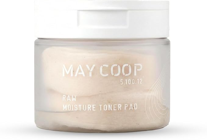 MAY COOP Raw Moisture Toner Pads | Korean Hydrating & Exfoliating Cotton Pads, 75% Maple Sap | Redness Comfort, Skin Balancing & Smooth Texture | 70 Count