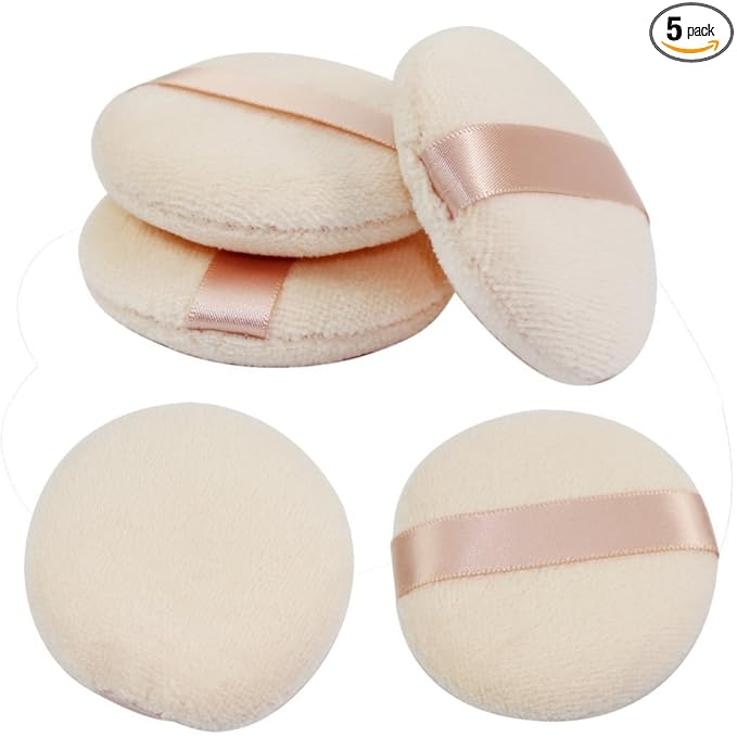 Joly Powder Puff for Makeup Face Powder Set of 5 (5 Pieces)