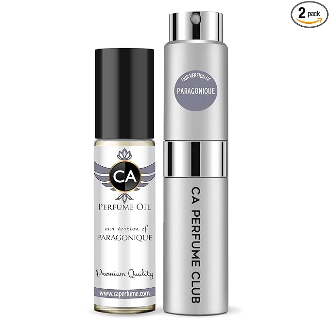 CA Perfume Duo Impression of Paragonique For Women And Men Perfume Layering Set Long Lasting Travel Size EDP + Body Oil Roll-On Bottle 0.27 Fl Oz+0.33 Fl Oz