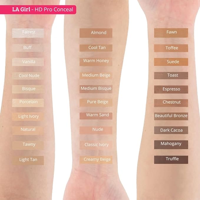L.A. Girl HD Pro.Conceal, Vanilla GC956 (Pack of 4)