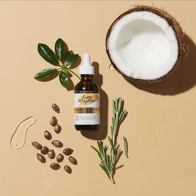 Nourish and Radiant Oil-Powered Serum - Nourishing Hair Oil - Non-Greasy Scalp Care - Hair Serum with Biotin for All Hair Types - 2 oz