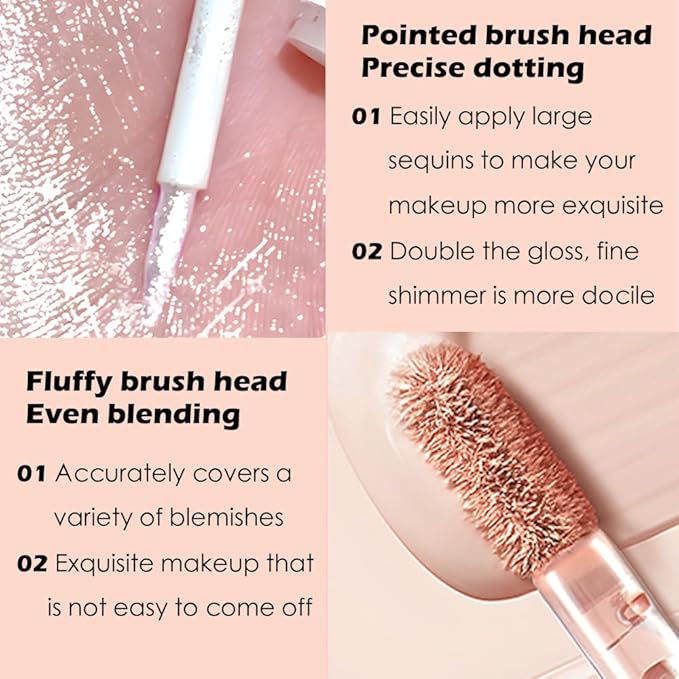 WanTuoluo Double-Headed Liquid Sparkling Eyeshadow Eyeliner Pen for Women, Matte Dark Circle Concealer & Glitter Shimmer Eye Makeup, Highlighter Brightener Stick,Waterproof Quick - Drying (03#)
