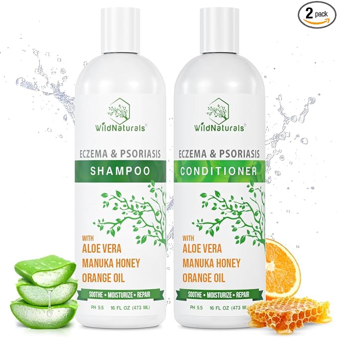 Anti-Dandruff & Seborrheic Dermatitis Treatment Shampoo & Conditioner Set for Men & Women - For Itchy, Dry Scalp and Hair with Psoriasis & Eczema