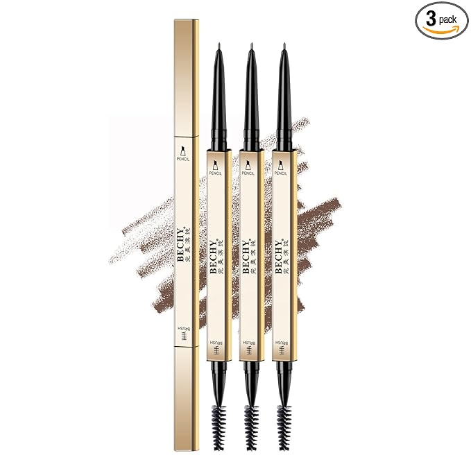 Eyebrow Pencil,3 PCS Waterproof Long-Lasting Microblading Brown Brow Pencil,Natural Eyebrow Makeup Ultra Slim Defining Eyebrow Pencils