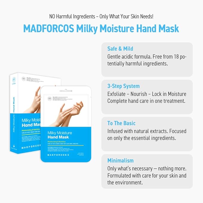 Moisturizing Hand Mask Gloves for Dry, Cracked Hands – Deep Hydrating Spa Treatment with Goat Milk, Kombucha & Collagen – 5 Pairs
