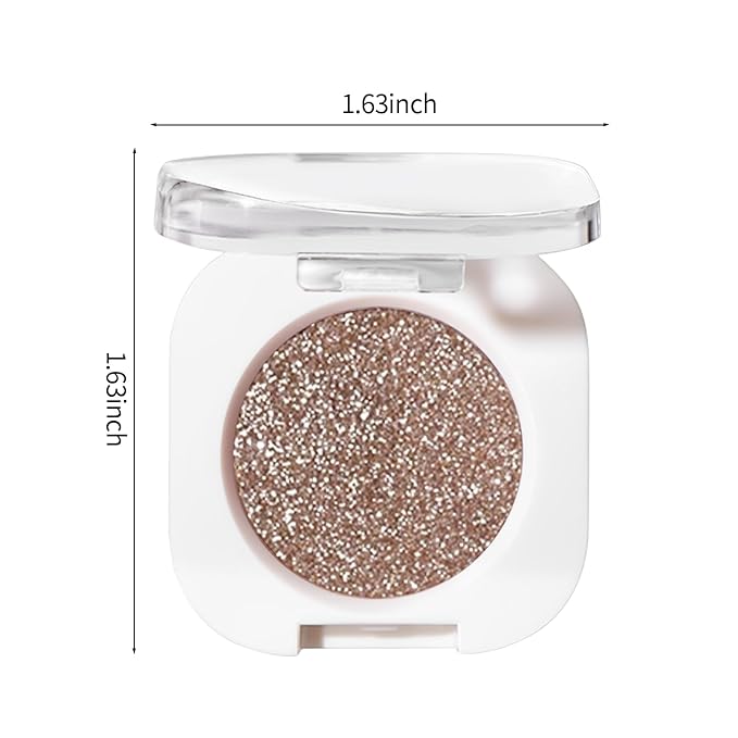 Erinde Champagne Brown Shimmer Single Eyeshadow, Metallic Glow Glitter Cream Eye Shadow, Monochrome Eyeshadow Palette Makeup, Waterproof Sombras para Ojos, Vegan & Cruelty-Free, 10