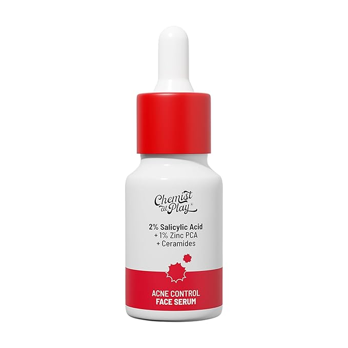 Chemist At Play 2% Salicylic Acid Face Serum | Treats Active Acne | Controls Excess Oil | Fades Acne Marks | Improves Skin Texture | 10ml
