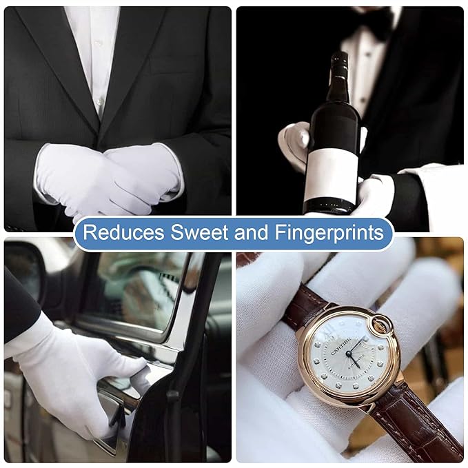 10 Pairs 100% Moisturizing Gloves for Dry Hands Overnight, Selizo 10 Pairs White Cotton Gloves for Women Eczema, Hand Moisturizer Sleeping Spa Gloves for Dry Hands Eczema