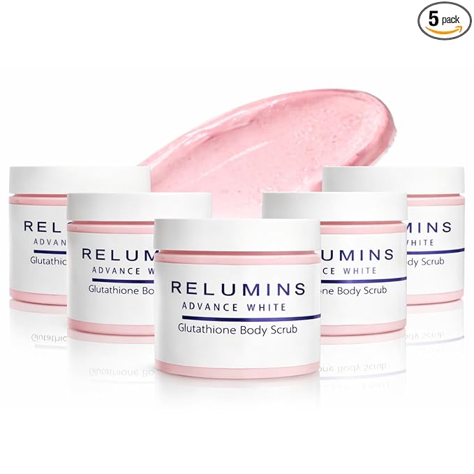 Relumins Premium Summer Body Scrub with Glutathione, Rosehip & Sea Salt – Hydrating Exfoliating Scrub for Smooth, Radiant Skin, Glowing Summer Skin – Gentle Moisturizing Formula – 400ml x 5 Tubs