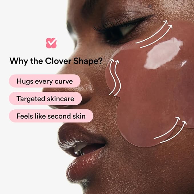 Skit Clover Collagen Hydrogel Patch, 130Da Low Molecular Collagen Mask for Glass Skin & Firming, Targeted Radiance Care with 7 Types of Collagen, K-Beauty Skin Care, 4 Sets (8 Patches)