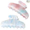 2 Pack Large Acrylic Hair Claw Clips for Women - 4.3 Inch Strong Hold Nonslip Hair Clips Big Claw Barrettes for Thick Thin Hair, Cute Durable Jaw Clips for Women Girls