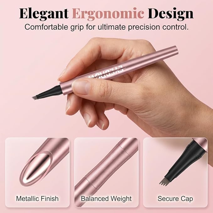 Microblading Eyebrow Pen, 2026 Upgraded 4-Tip 3D Waterproof Eyebrow Pencil, Premium Eye Brow Pen Natural Magic Eyebrow Makeup Fine Stroke Contouring Pencil Long-Lasting Stay on All Day (Dark Brown)