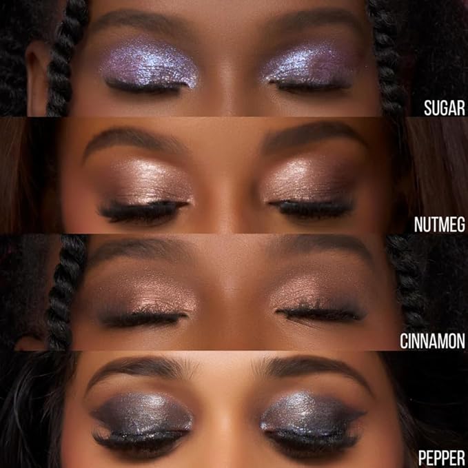 Beauty Bakerie Sugar & Spice Liquid Eyeshadow Set, Metallic Shimmer Eyeshadow, Long-Wearing Lightweight Cream Eye Shadow + Eye Primer Topper Glitter Makeup with Squalene & Glycerin, 6g, Nutmeg