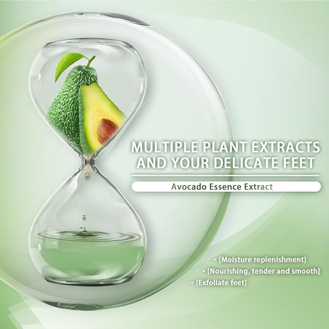 Dr.Pedi Foot Mask for Cracked Feet Repairing Foot Moisturizing Masks For Dry Feet Hydrating Foot Care Treatment with Avocado Oil 5 Pairs